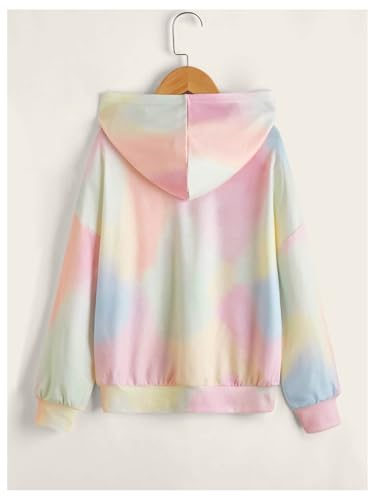 Milumia Girl Tie Dye Letter Hooded Sweatshirt Long Sleeve Pullovers with Pockets2
