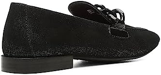 Donald Pliner Women's Bethany Distressed Metallic Loafer, Black, 7.5 | Image 1