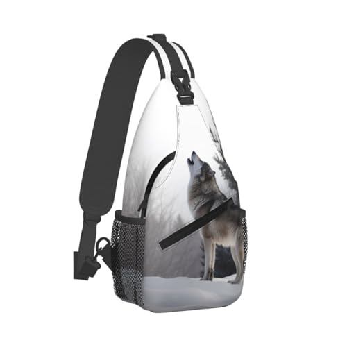 Morrales de senderismo sling crossbody negro unisex miniatura 1
