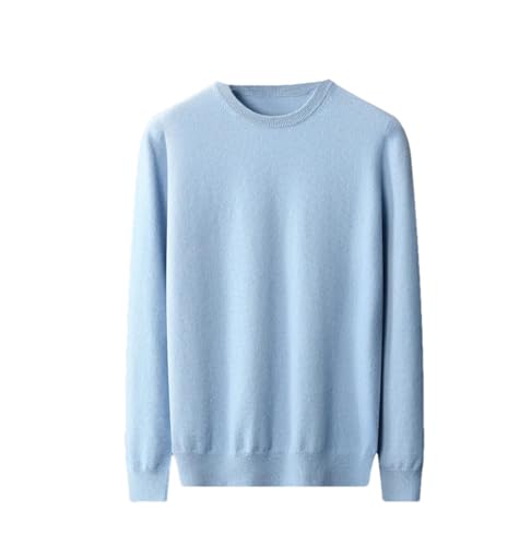 Men's Crewneck Wool Sweater Classic Seamless Thin Long Sleeve Warmth Knit Pullover Sweater