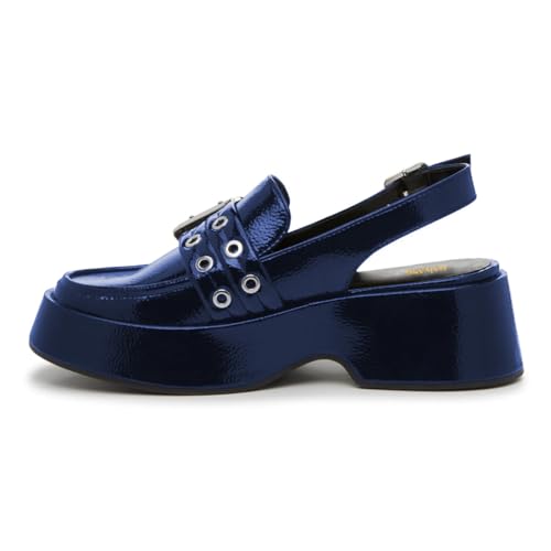 Maiyang Women Closed Round Toe Slingback Buckled Pumps Platform Wedge Mid Heel Slip on Sandals Summer Casual Dress Shoes Size 4-16 US2