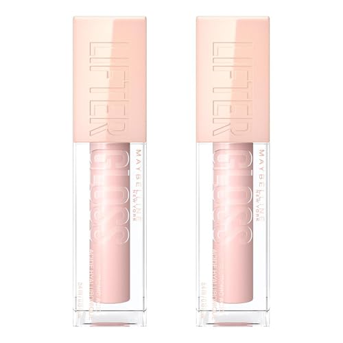 Maybelline New York, Pack duo de maquillaje: x2 Brillo de Labios Lifter Gloss, Hidratación Intensa, Labios Rellenos, con Ácido Hialurónico, Tono 02 Ice