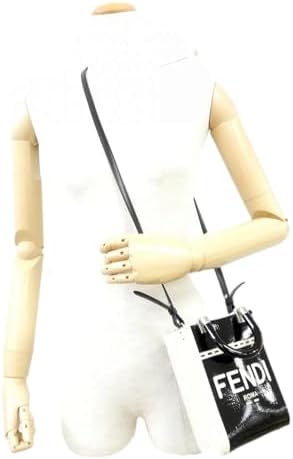 FENDI Bolsa tiracolo FF Mini Bag Shopper de couro e lona preta