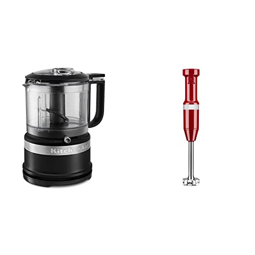 KitchenAid KFC3516BM 3.5 Cup Mini Food Processor + KitchenAid KHBV53ER Variable Speed Corded Hand Blender