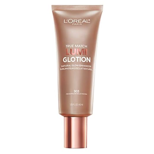 L'Oreal Paris Makeup True Match Lumi Glotion, Natural Glow Enhancer, Illuminator Highlighter, Bronzing Drops For a Sun-Kissed Glow, 903 Medium