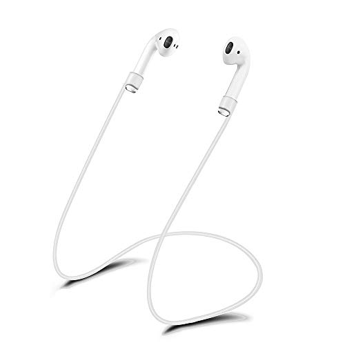 HSKJU Strap for AirPods by | Smart Accessory – Never Lose Your AirPods | Connector Wire Cable Cord for AirPods White - 22“