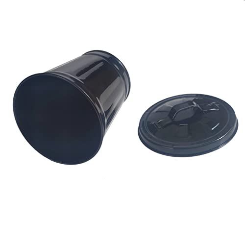 Image of Mini Trash can & Iron Garbage can Pencil Cup Holder 2pcs (Black)