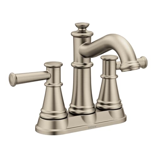 Moen Belfield Brushed Nickel Belfield Two-Handle Centerset Bathroom Faucet, 6401BN by Moen - Used condition - US$300.00