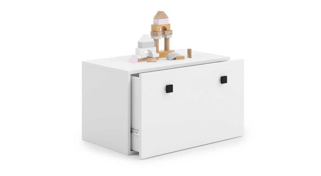 KOBI Kommode INGA Spielzeugkiste mit Schublade | Groß 71 x 41 x 41 CM | Truhe Weiß Kinderzimmer Möbel | Truhenbank mit Stauraum für Kinder | Boxen Aufbewahrung | Aufbewahrungsbox
