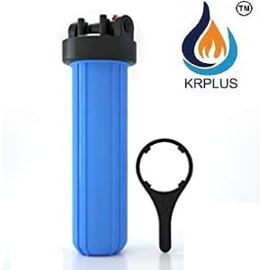 20 Inch Jumbo Big Blue Whole House Water Filter Housing Pre Filter (1" Bsp) With Jumbo Spun (4.5" Od), Spanner Key (Blue), Sand