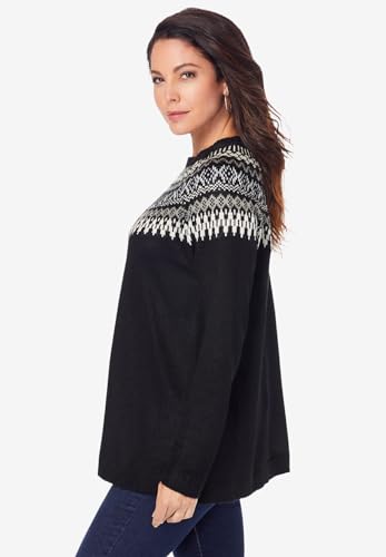 Roaman's Women's Plus Size Fair Isle Pullover Sweater3
