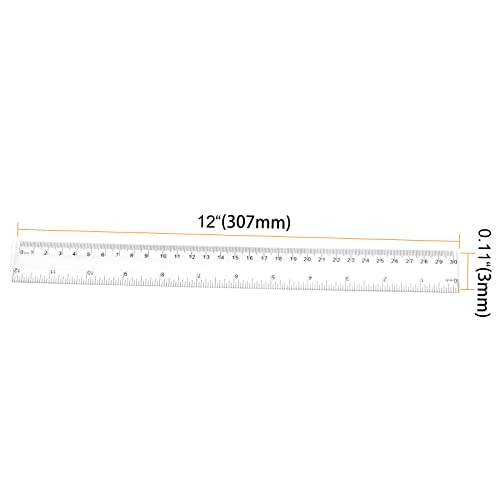 SEUNMUK 48 Pieces Clear Plastic Ruler, 12 Inch / 30cm Standard and Metric Plastic Measuring Tool - Image 2