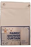 Broder MFG Fabric Shower Curtain Liner (Solid Beige) | 70" Wide x 72" Long - Fits Most Showers Tubs