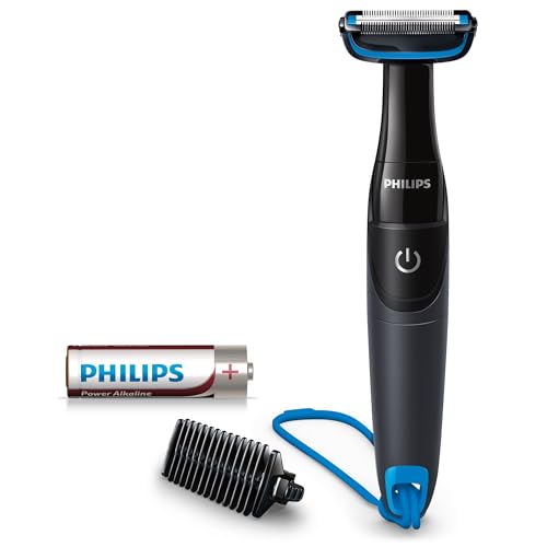 Philips Bg1024/16 Tondeuse Corps Bodygroom Noir/Bleu Outil de Protection Breveté Coupe de 0,5 mm...