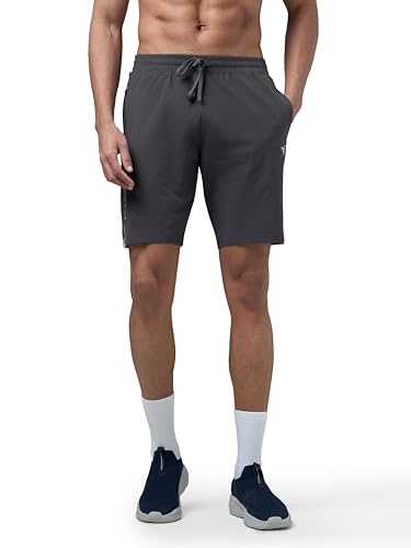 Image of TECHNOSPORT Mens Regular Fit Solid Shorts for Gym, Workout & Sports with Anti Microbial, Techno Dry