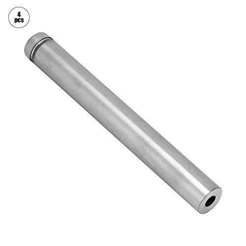 Fafeicy Pasadores Separadores de Vidrio de Acero Inoxidable de 12x120 Mm con Tope de Goma para Letreros de Tiendas, Espejos y Estantes de Exposición, Fijación Estable, Fácil Instalación (12 * 120mm)
