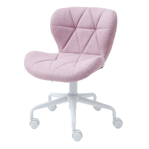 ヤマソロ オフィスチェア デスクチェア デスク チェア コンパクト パンナ Panna ファブリック生地 42-445 (リンネルピンク)