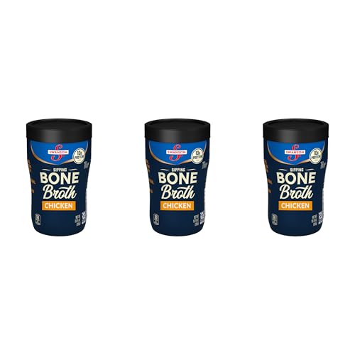 Image of Swanson Sipping Chicken Bone Broth, 10.75 oz Microwavable Cup (Pack of 3)