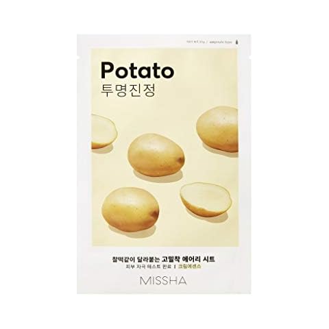 MISSHA Airy Fit Sheet Mask Potato Kartoffel Tuchmaske CREAM Type beruhigt empfindliche Haut Feuchtigkeit Set 4 pcs Cover