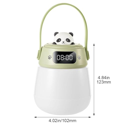 Lámpara de escritorio LED con reloj y luz nocturna portátil recargable por USB 4