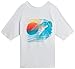 Big Chill Boys Rash Guard Set - 2 Piece UPF 50+ Quick Dry Short Sleeve Swim Shirt and Swim Trunks for Boys (Sizes: 4-14), Size 10-12, White Beach