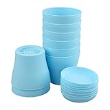 macetas pequeñas para oficina  KINGLAKE 8 Piezas de macetero de plástico Azul de 4 Pulgadas, Adecuado para Interiores u oficinas, con Bandeja / Bandeja, plástico