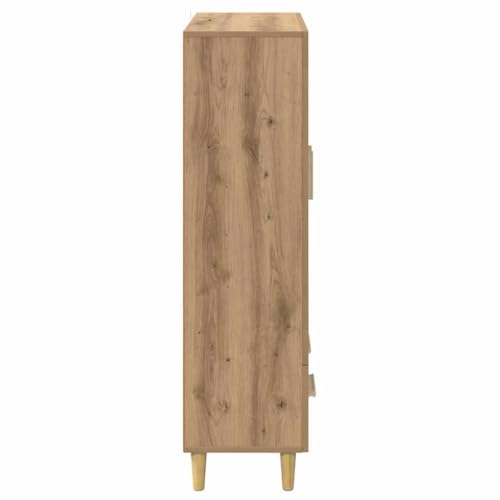 Vitrina de cristal y madera de roble Artisan de 70x31x115 cm con cajón inferior 8