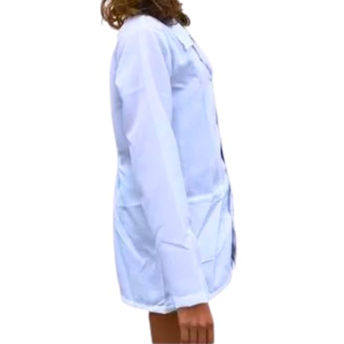 Avental Jaleco Infantil Manga Longa Oxford, 3 Bolsos (BR, Idade, 12 Anos, Regular, BRANCO)