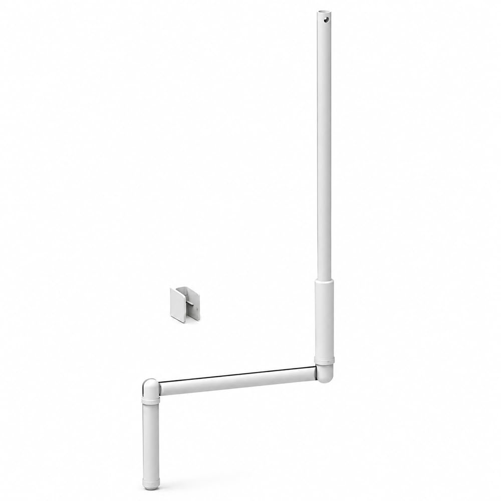 Manivelle Complète Blanche pour Volet Roulant Manuel - 130 cm - Tige Acier - Poignée Ergonomique - Sortie Ronde Ø12 mm
