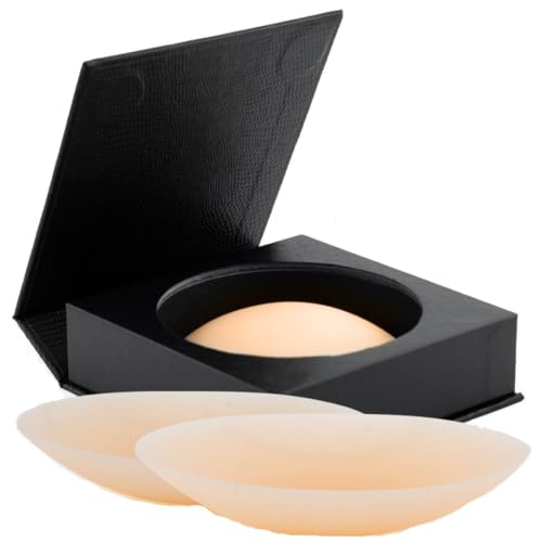 Image of coverme Nipple Covers, Silicone Sticky Pasties for Women, Skin-Tone Adhesive with Travel Case, Ultra-Comfort, Reusable!