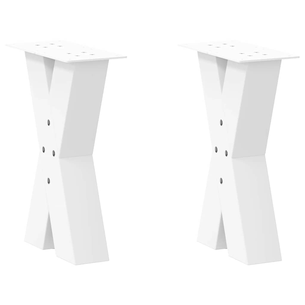 vidaXL Coffee Table Legs X-Shaped 2 pcs White 28x(42-43) cm Steel โ image 1