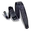 Levy's Leathers 2.5' Veg-Tan Leather Guitar Strap Celtic Knot Emboss Design; Black (MV26CK-BLK)