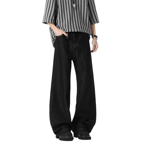 Men's Jeans Spring American Straight Black Denim Long Pants for Men