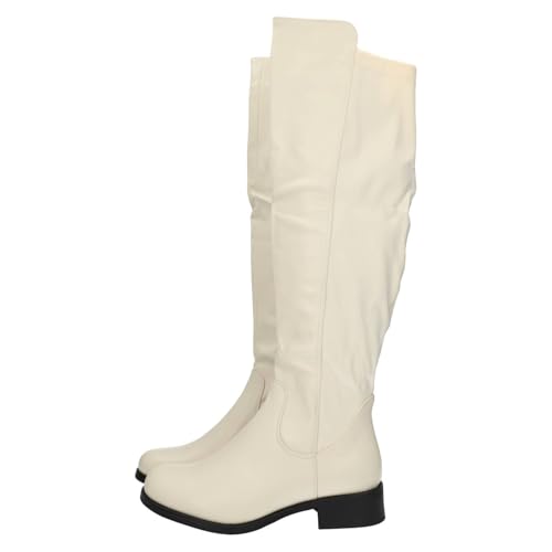 TULIPANO U9A X8508 5 Botas Altas Mujer Beige con Caña Elástica y Tacón Bajo MUJER BOTAS BEIGE 40