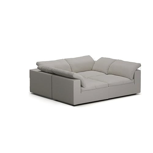 BEDOIN Elegante sofá modular de nube, sofá profundo minimalista, cómodos sofás modernos con relleno de plumón, profundidad de asiento extra ancha, para sala de estar, apartamento, oficina, 230 x 90 cm