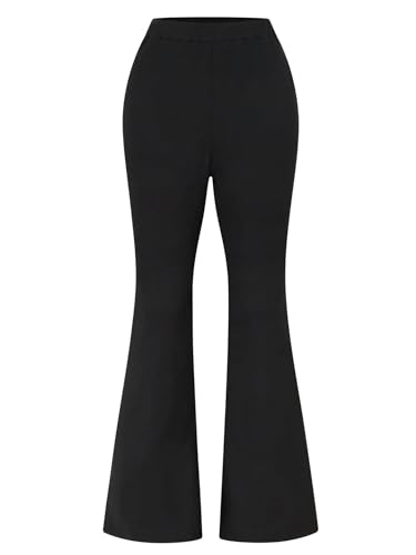 SweatyRocks Women's Casual Flare Pants High Wasited Office Work Pants Bell Bottoms