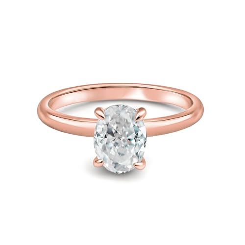 1/2/3 CT Center Moissanite Engagement Rings for Women, 10K/14K/18K Solid Gold Solitare Round/Oval/Pear/Princess/Cushion/Marquise/Radiant Cut Bridal Set Wedding Anniversary Band for Her Wife3