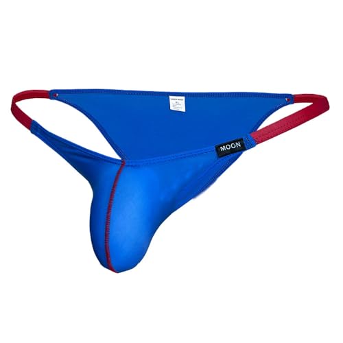Men's Fashion Color Clash Triangle Briefs Sexy Low Waist Stretch Underwear Blue S