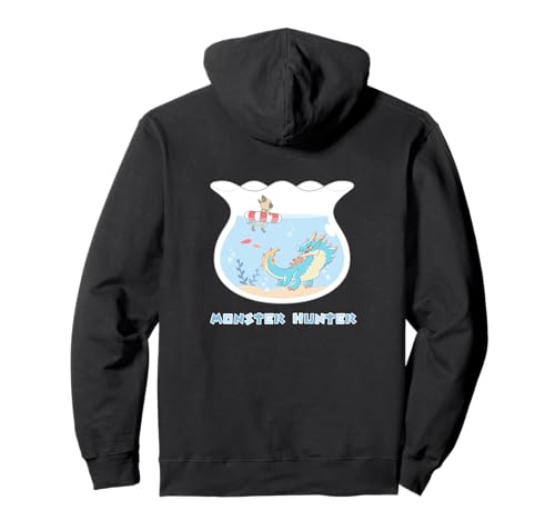 Monster Hunter Lagiacrus & Felyne BP Felpa con cappuccio