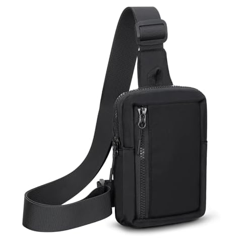 USHAKE Small Crossbody Bags for Women Mens Mini Sling Bag for Traveling Hiking Black Cover