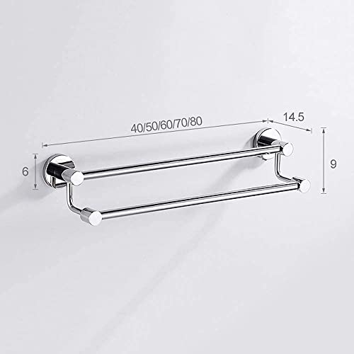 Barra de baño duradera de acero inoxidable con soporte de doble poste moderno de 70 cm 2