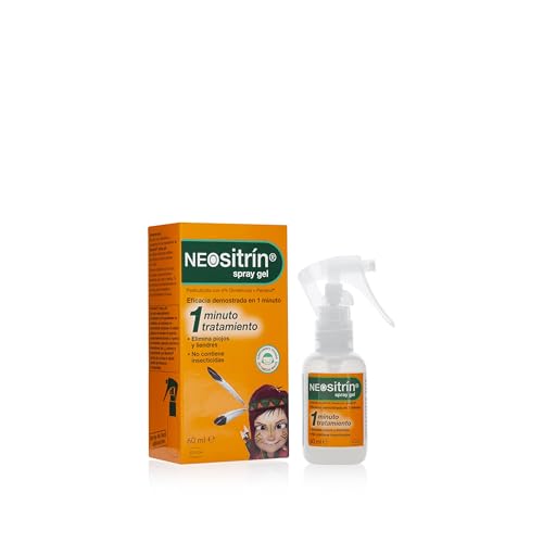 Neositrin, Spray Gel Antipiojos, Elimina Piojos y Liendres en 1 Minuto y en 1 Aplicación, Sin Insecticidas, A partir de 1 Año, 60ml