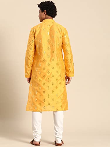 Image of Rajubhai Hargovindas Men's Jacquard Work Kurta Set