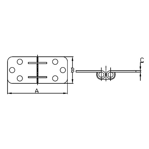 White Water 7712ES-2020 Flush Mount Double Pin Hinges (Pair)