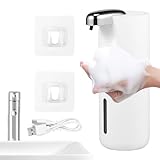 Dispensador automático de jabón, dispensador de ducha de baño, dispensador de jabón de manos con sensor sin contacto de 13.5 onzas, botella recargable IPX5 impermeable para hotel, escuela, hogar
