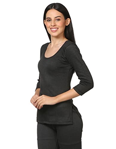 Image of Alfa Fleece Women's Scoop Neck Three Quarter Sleeves Thermal Top for Winter