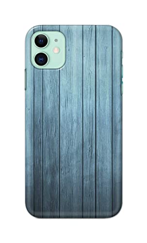 Image of Printed Hard Back Cover Case for Apple iPhone 11 Back Cover (Wooden Blue) -702
