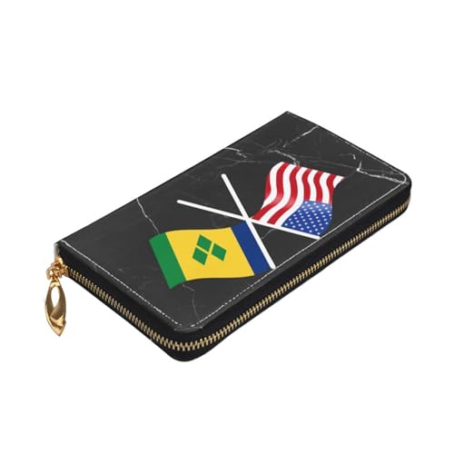 American Flag Of Saint Vincent And The Grenadines Wallet Card Bag4