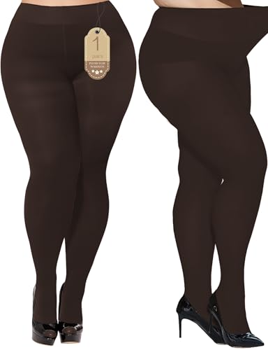 Image of Buauty Plus Size Tights for Women Ultra Soft Solid Color Semi-Opaque Pantyhose,