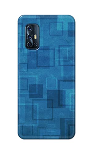 Image of Printed Hard Back Cover Case for Vivo V17 Back Cover (Plain Azure Blue) -1302